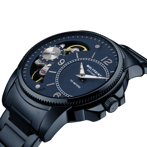 Wolfpoint Men's Watches | Duel Movement | Silver Bracelet